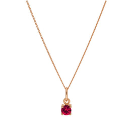 Collier en argent sterling plaqué or rose avec pierre de naissance rubis et zircone cubique, 35,6 à 81,3 cm