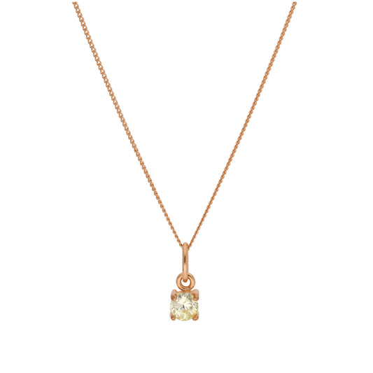Collier en argent sterling plaqué or rose avec péridot et pierre de naissance CZ, 35,6 à 81,3 cm