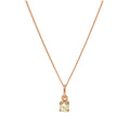 Collier en argent sterling plaqué or rose avec péridot et pierre de naissance CZ, 35,6 à 81,3 cm