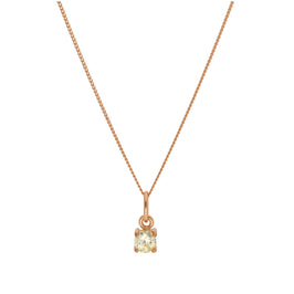 Collier en argent sterling plaqué or rose avec péridot et pierre de naissance CZ, 35,6 à 81,3 cm