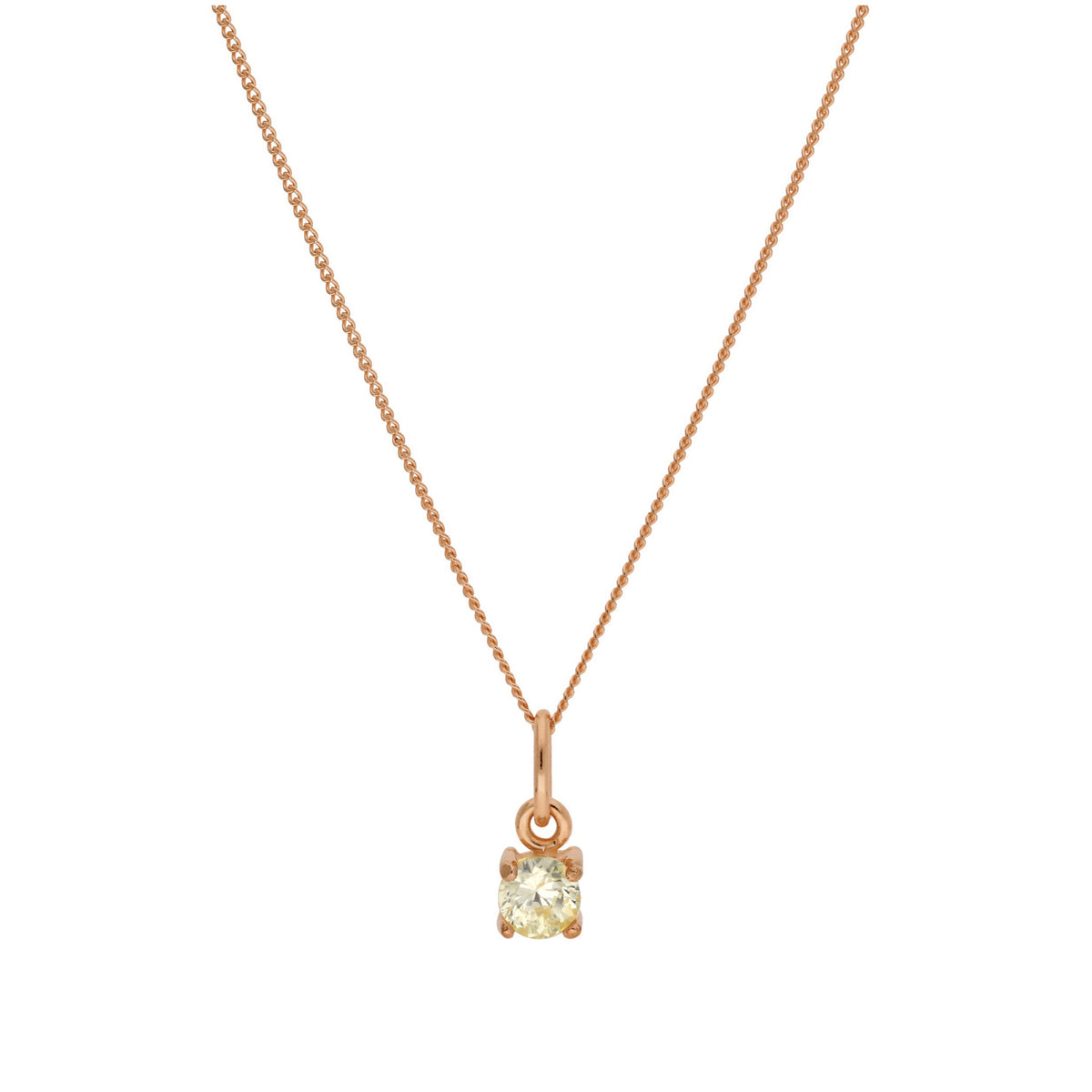 Collier en argent sterling plaqué or rose avec péridot et pierre de naissance CZ, 35,6 à 81,3 cm