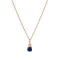 Collier en argent sterling plaqué or rose avec pierre de naissance saphir CZ, 35 à 81 cm