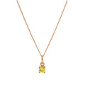 Collier en argent sterling plaqué or rose avec pierre de naissance en citrine et zircone cubique, 35 à 81 cm