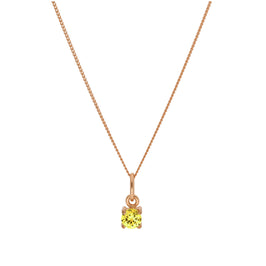 Collier en argent sterling plaqué or rose avec pierre de naissance en citrine et zircone cubique, 35 à 81 cm