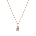 Collier June en argent sterling plaqué or rose avec alexandrite CZ, 35,6 à 81,3 cm