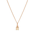 Collier en argent sterling plaqué or rose avec pierre de naissance en opale CZ, 35 à 81 cm