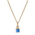 Collier en argent sterling plaqué or rose avec pierre de naissance turquoise de 35 à 81 cm