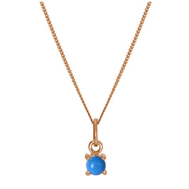 Collier en argent sterling plaqué or rose avec pierre de naissance turquoise de 35 à 81 cm
