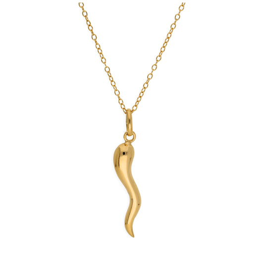 Collier Cornicello en argent sterling plaqué or de 35 à 55 cm