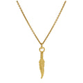 Collier plume en argent sterling plaqué or 40 à 55 cm