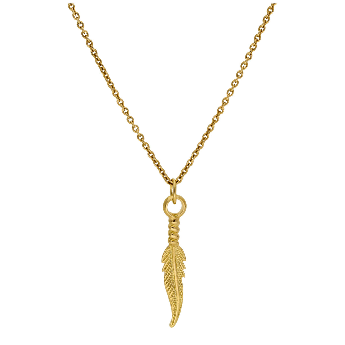 Collier plume en argent sterling plaqué or 40 à 55 cm