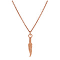 Collier plume en argent sterling plaqué or rose de 40 à 61 cm