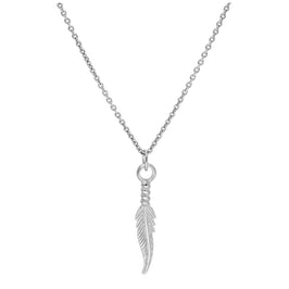 Collier en argent sterling avec plumes de 40 à 55 cm