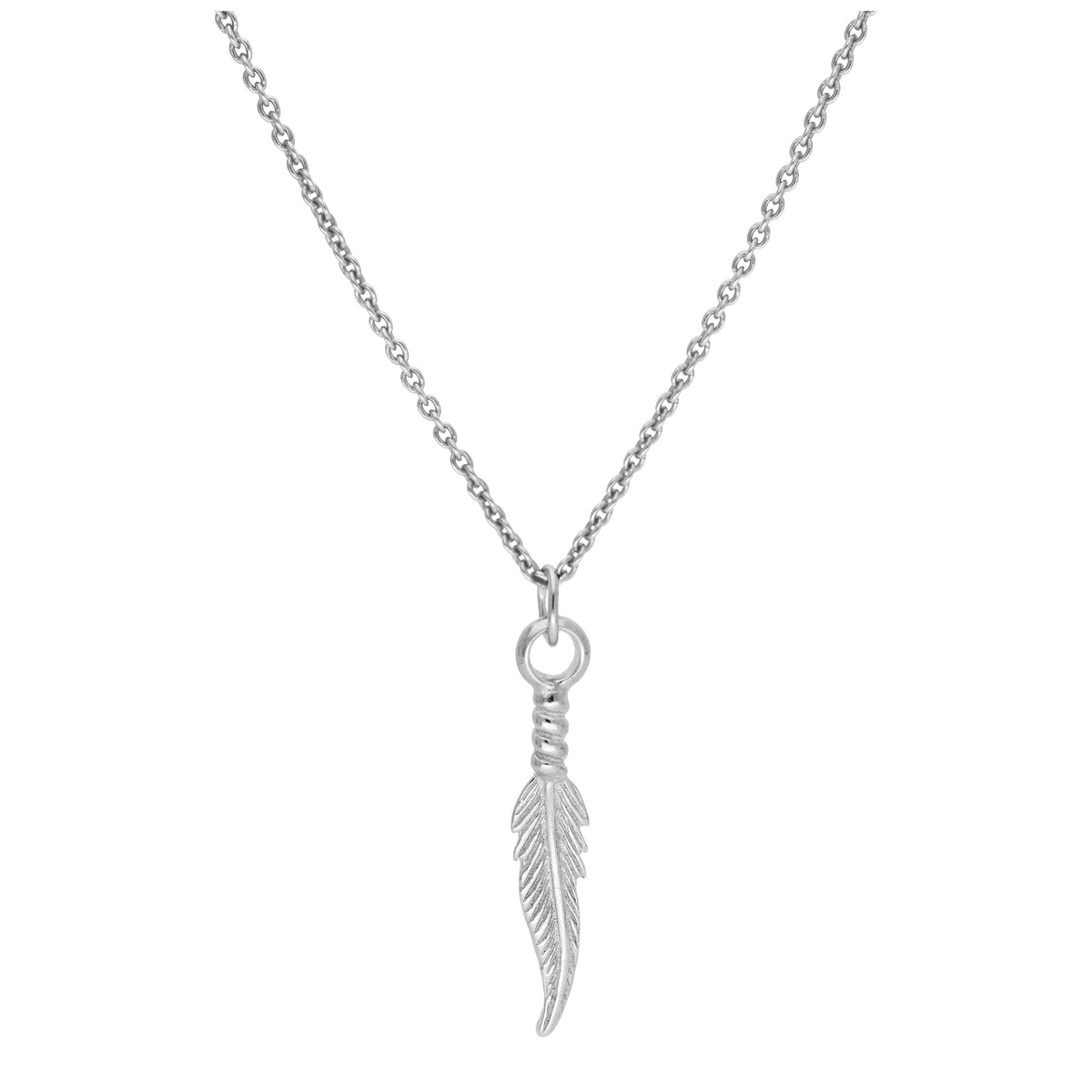 Collier en argent sterling avec plumes de 40 à 55 cm