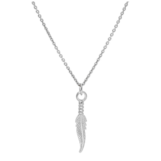 Collier en argent sterling avec plumes de 40 à 55 cm