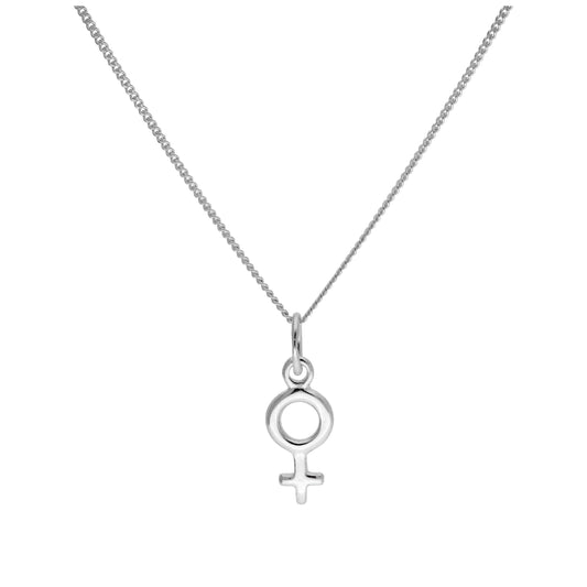 Petit collier symbole féminin en argent sterling de 14 à 32 pouces