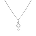 Petit collier symbole féminin en argent sterling de 35 à 81 cm
