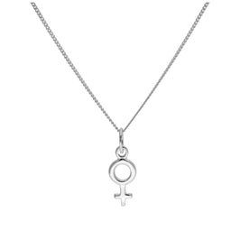 Petit collier symbole féminin en argent sterling de 35 à 81 cm