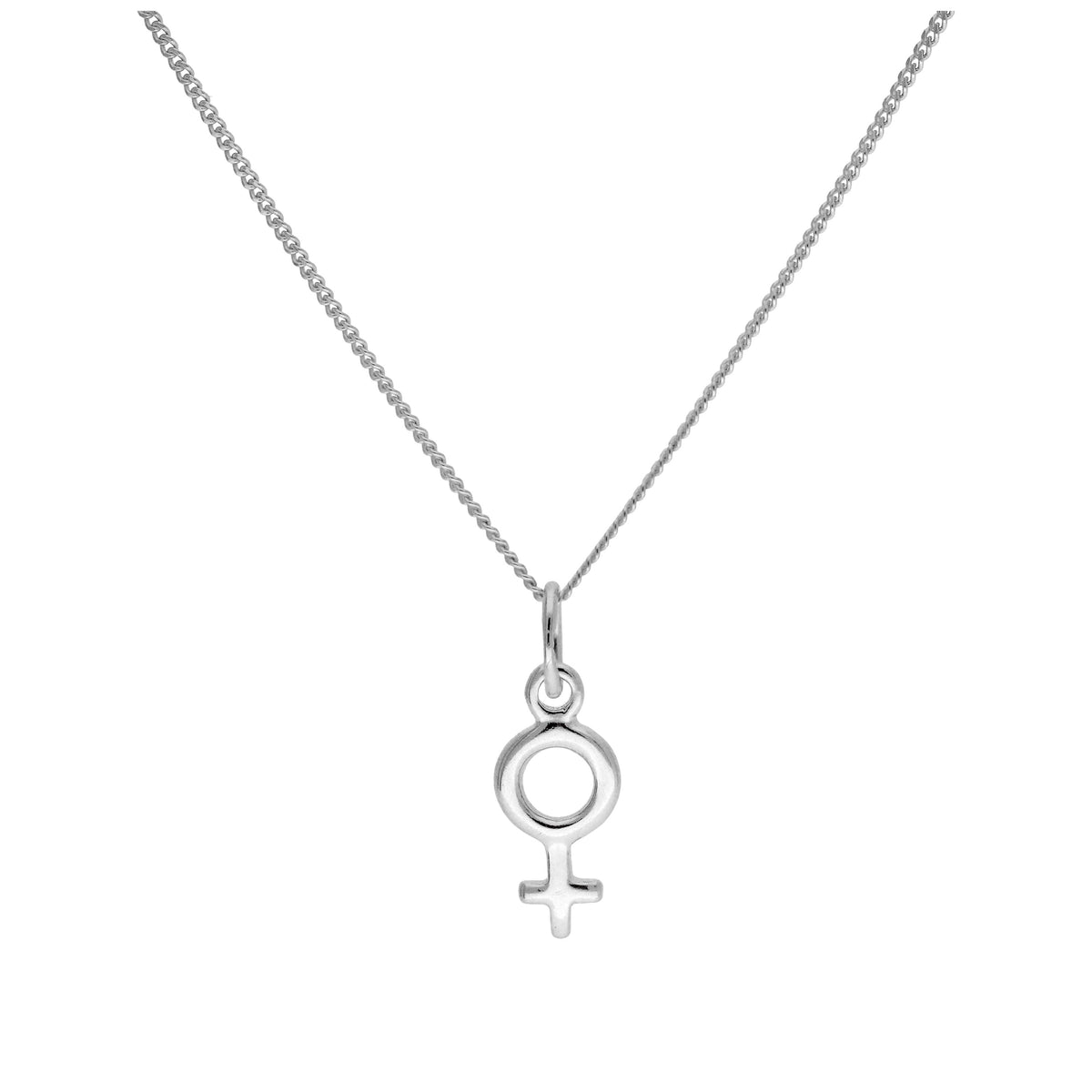 Petit collier symbole féminin en argent sterling de 35 à 81 cm
