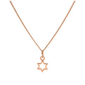 Collier en argent sterling plaqué or rose avec petite étoile de 35 à 81 cm