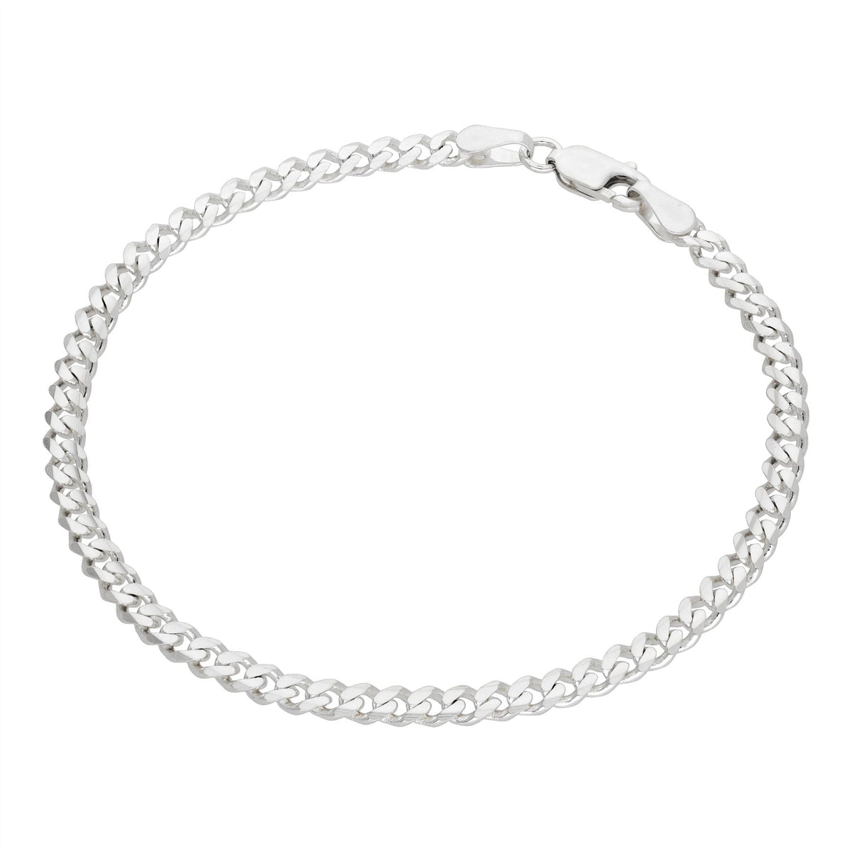 Bracelet chaîne à maillons gourmette en argent sterling de 3 mm - 18 cm
