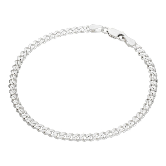 Bracelet chaîne à maillons gourmette en argent sterling de 3 mm - 18 cm