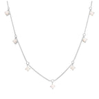 Collier en argent sterling avec pierres de naissance multi-CZ et opale 40,6 cm et 5 cm