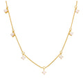 Collier en argent sterling plaqué or avec opale multi-CZ 40,6 cm et 5 cm
