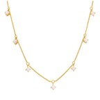 Collier en argent sterling plaqué or avec opale multi-CZ 40,6 cm et 5 cm