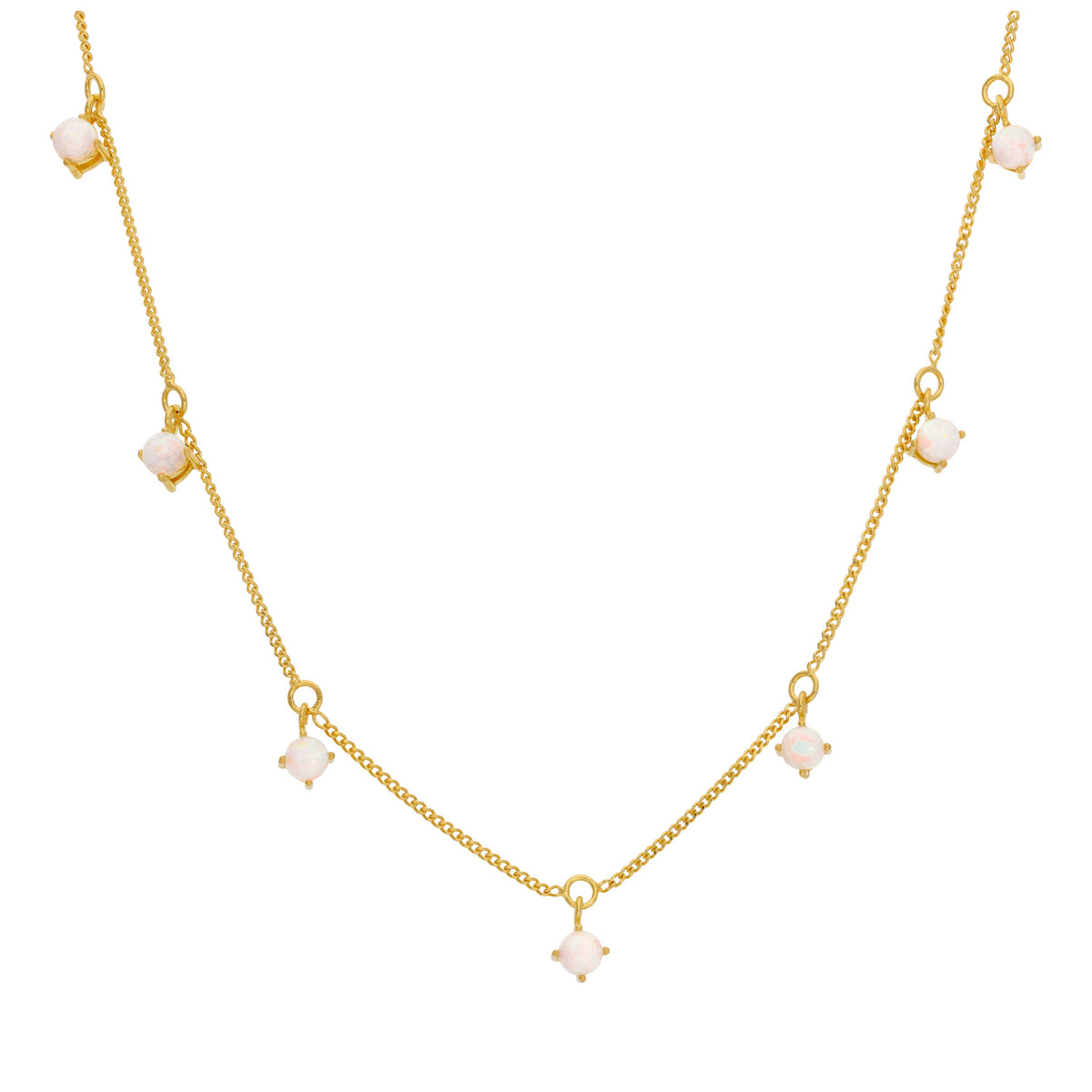 Collier en argent sterling plaqué or avec opale multi-CZ 40,6 cm et 5 cm