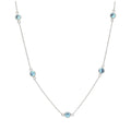 Collier en argent sterling avec pierre de naissance de mars et aigue-marines multicolores en oxyde de zirconium