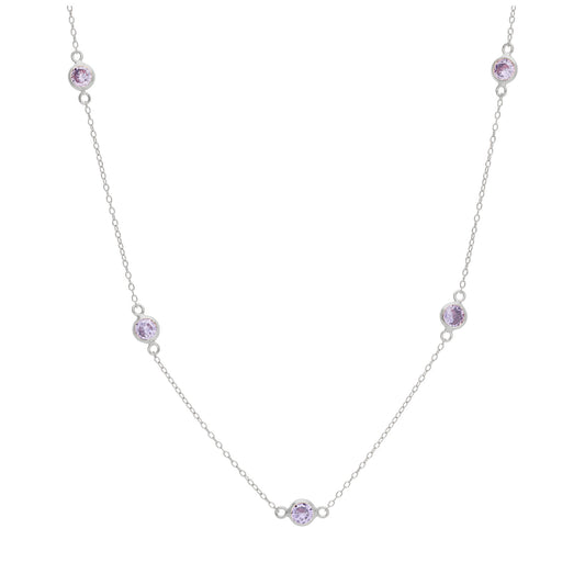 Collier en argent sterling avec plusieurs Alexandrites CZ (40,6 cm et 5 cm)