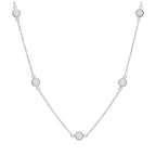 Collier en argent sterling avec plusieurs zircones cubiques et opales (40,6 cm et 5 cm)