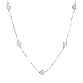 Collier en argent sterling avec plusieurs zircones cubiques et opales (40,6 cm et 5 cm)