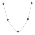 Collier en argent sterling avec plusieurs turquoises frottées, 40,6 cm et 5 cm