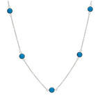 Collier en argent sterling avec plusieurs turquoises frottées, 40,6 cm et 5 cm