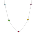 Collier en argent sterling avec plusieurs zircones cubiques arc-en-ciel, 40,6 cm et 5,1 cm