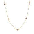 Collier en argent sterling plaqué or avec plusieurs Alexandrites CZ