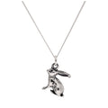 Collier en argent sterling avec pendentif lapin taille diamant 40,6 cm et 5 cm