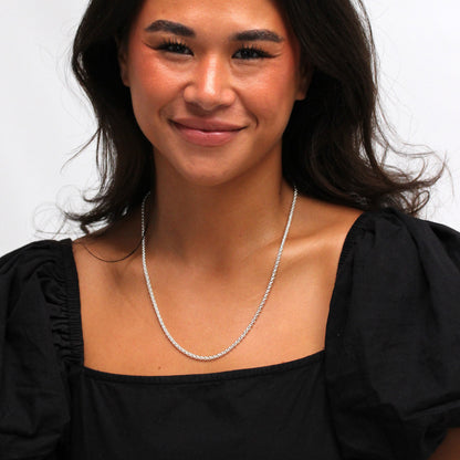 Collier à maillons rolo en argent sterling de 55 cm