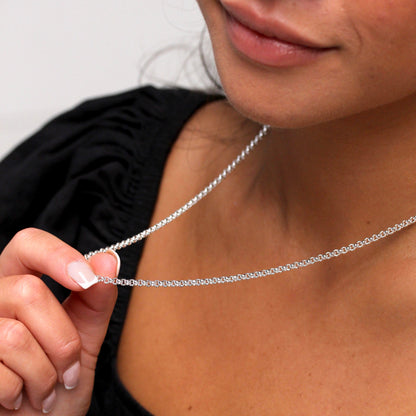 Collier à maillons rolo en argent sterling de 55 cm