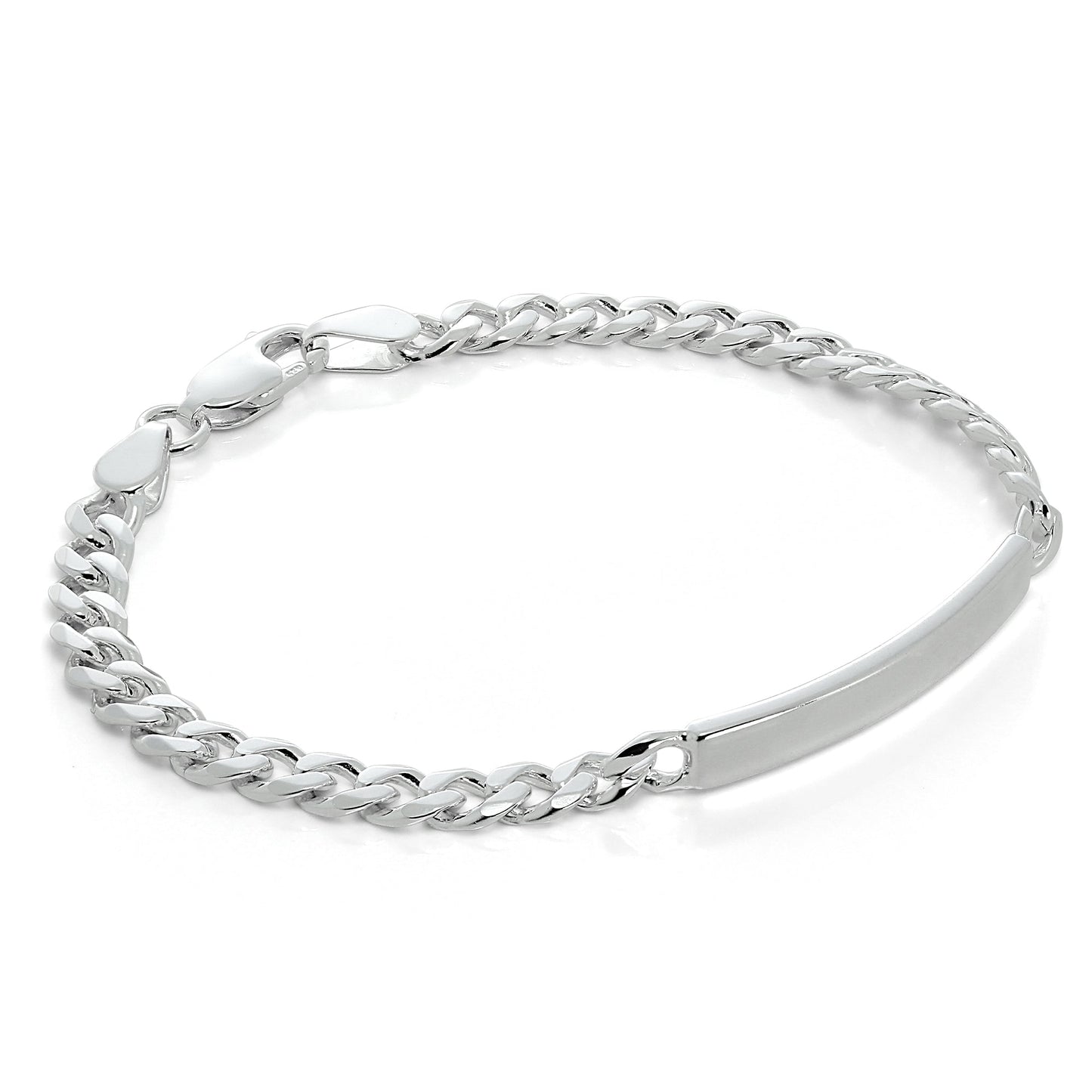 Bracelet d'identification personnalisable en argent sterling de 18 à 21,5 cm