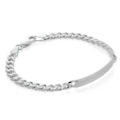 Bracelet d'identification personnalisable en argent sterling de 18 à 21,5 cm