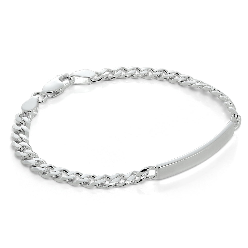 Bracelet d'identification personnalisable en argent sterling de 18 à 21,5 cm