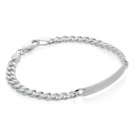 Bracelet d'identification personnalisable en argent sterling de 18 à 21,5 cm