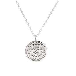 Collier en argent sterling avec fleur de naissance de janvier et étiquette gravable de 13 mm, 35 à 55 cm