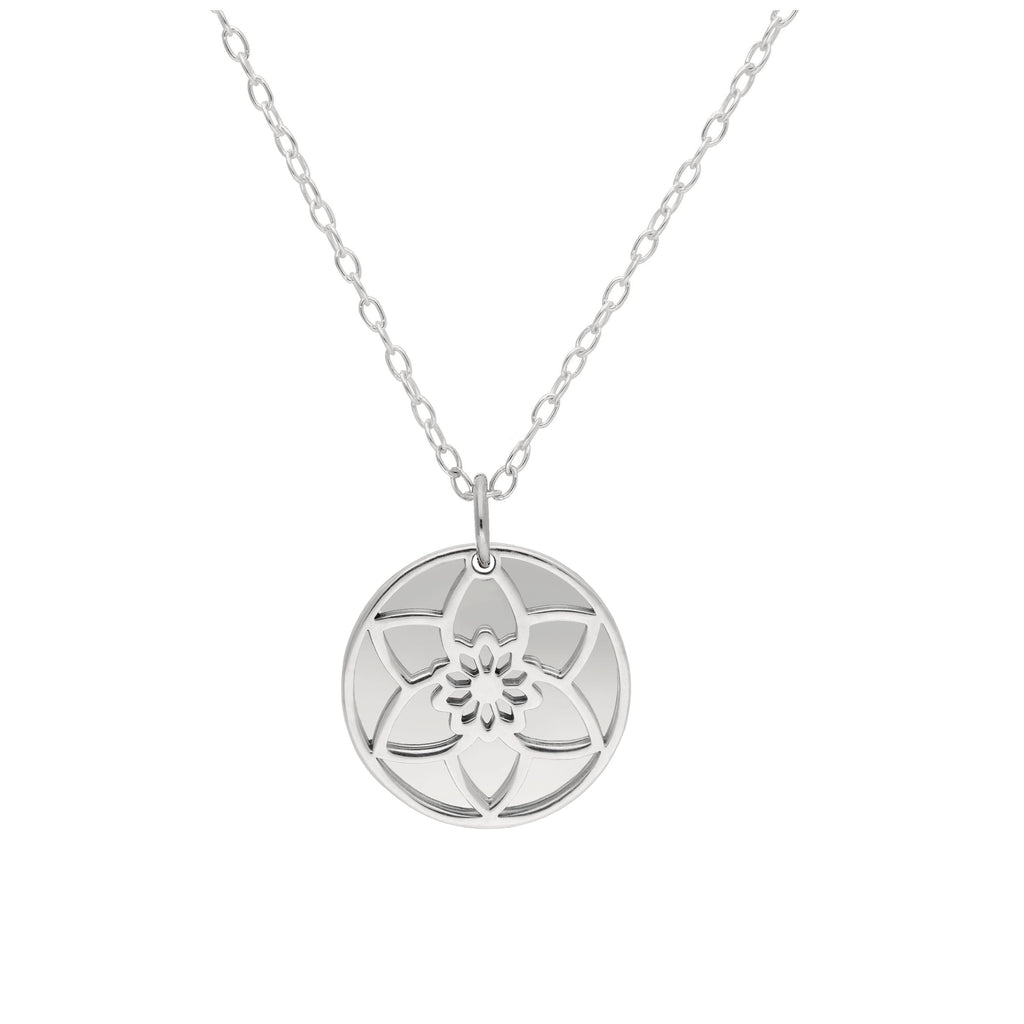 Collier en argent sterling avec fleur de naissance jonquille de mars et étiquette gravable de 13 mm, 35 à 55 cm