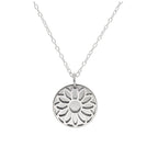 Collier en argent sterling avec fleur de naissance d'avril et étiquette gravable de 13 mm, 35 à 55 cm