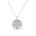 Collier en argent sterling avec fleur de naissance de juillet et étiquette gravable de 13 mm, 35 à 55 cm