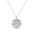 Collier en argent sterling avec fleur de naissance de juillet et étiquette gravable de 13 mm, 35 à 55 cm